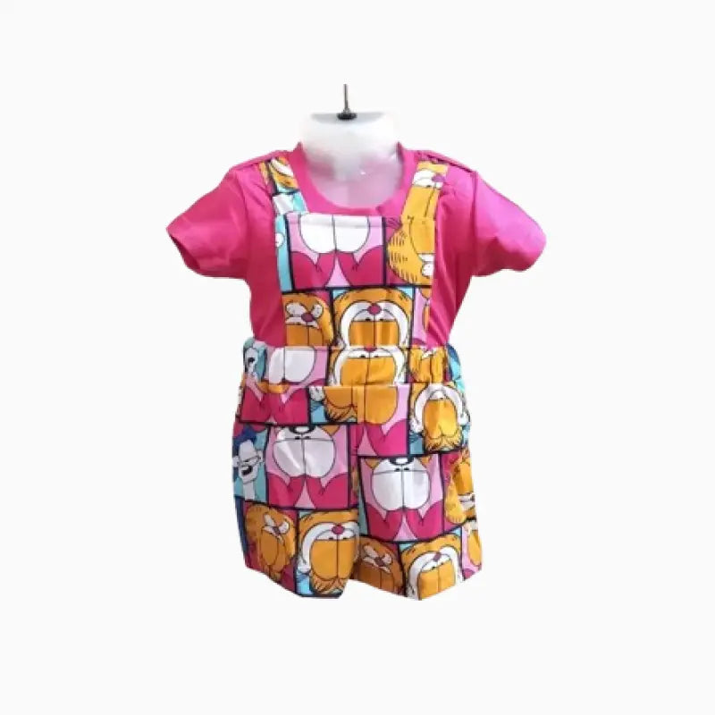 Girls hosiery Cotton Dungaree set | Garfield print