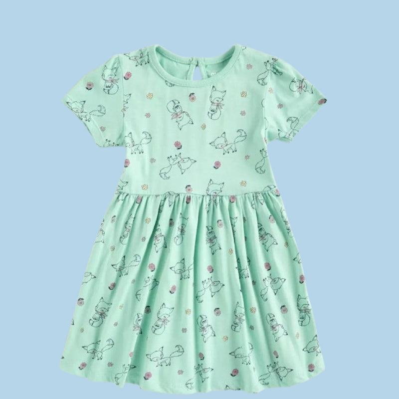 Baby Frock |  Girl baby frock | Fox print