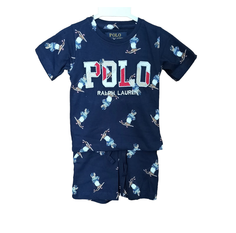 Baby Boy Set | POLO Print | Dark navy blue