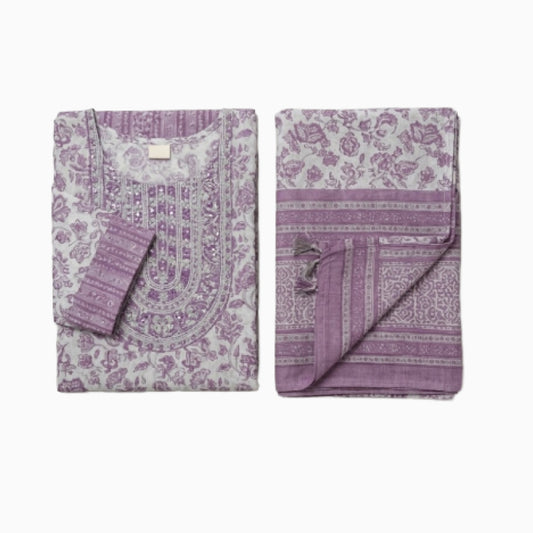 Women Anarkali | Light Lilac anarkali with dupatta