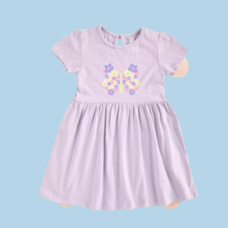Baby Frock |  Girl baby frock | Butterfly in purple