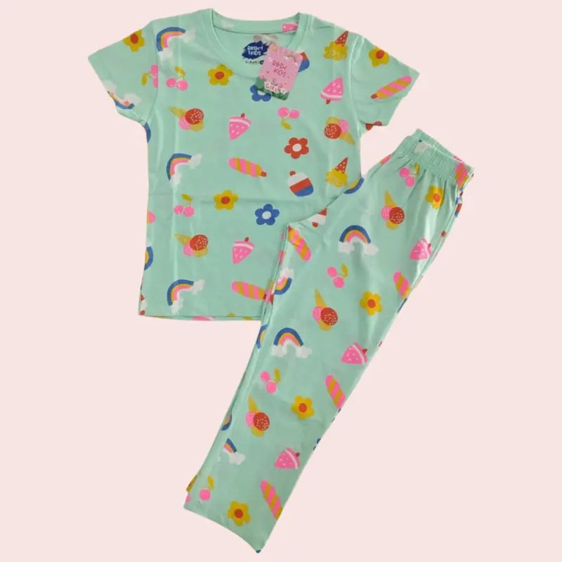 Girls Pant Set | Rainbow print
