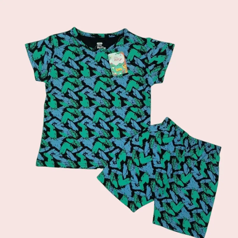 Girls Shorts Set | Rectangle stripes