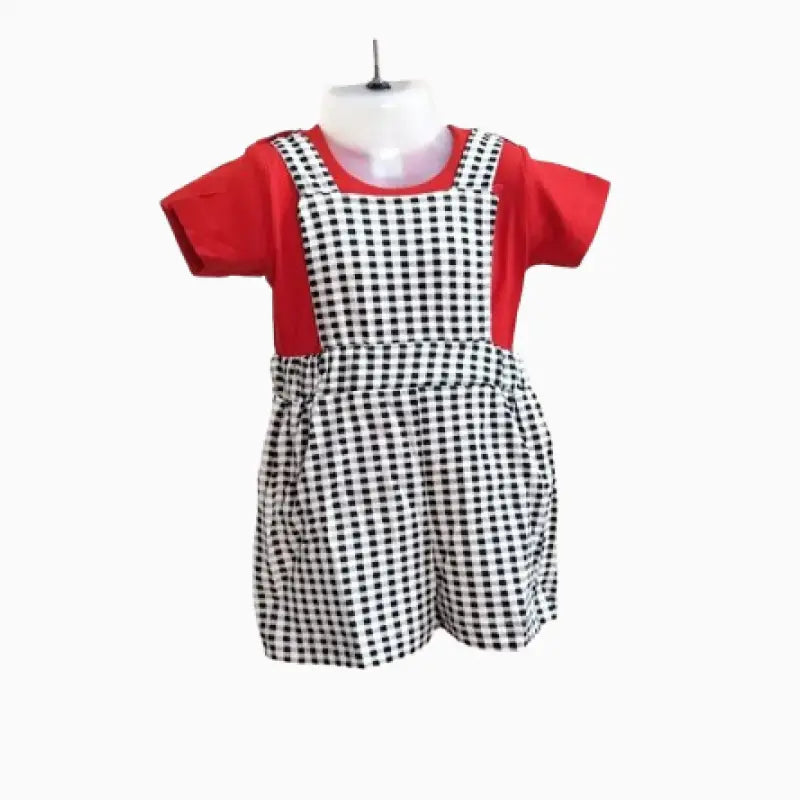 Girls hosiery Cotton Dungaree set | Stripes print