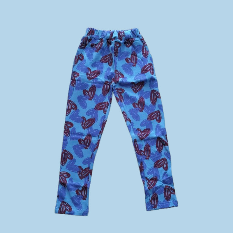 Girls Pants | Red heart print