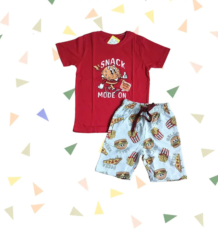 T-shirt with Shorts sets| BSET | Snacks print