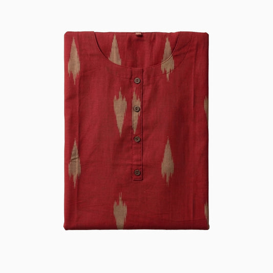Women Kurti | Straight cut | Reddish Maroon Ikkat Kurti | Only kurti
