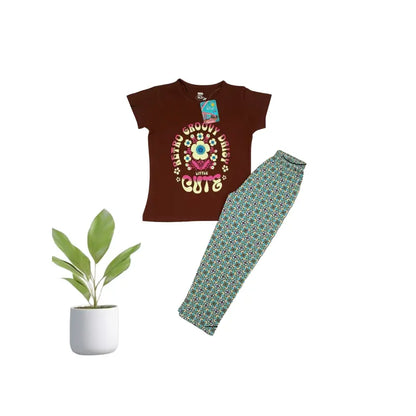 Girls Pant Set | Retro print