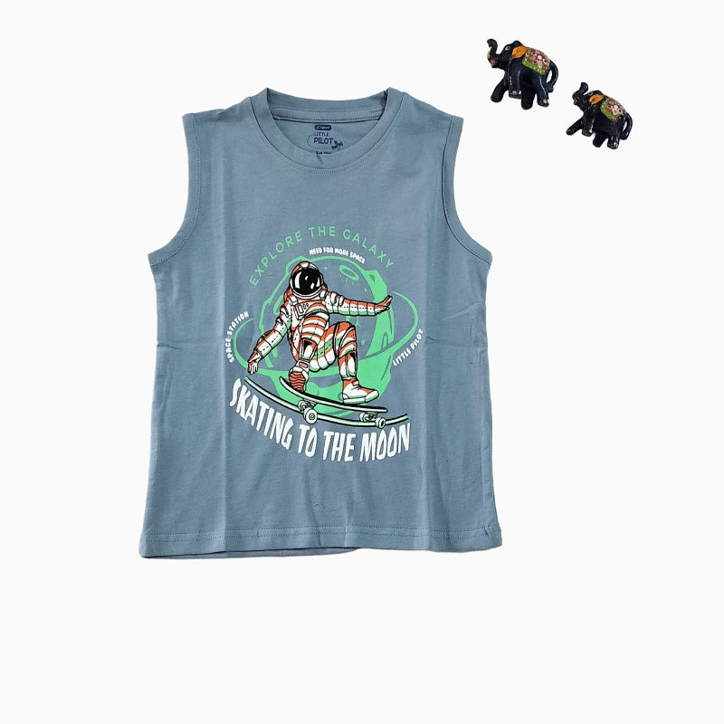 Boy Sleeveless T-shirt | SLT | Skating in the moon