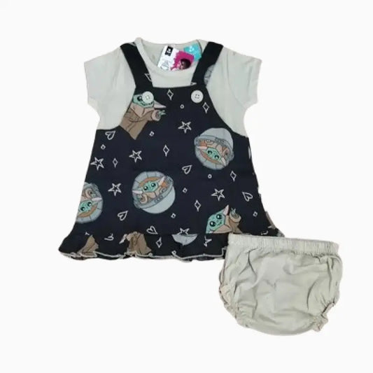 Baby dungaree frock Sets |  Animal Print