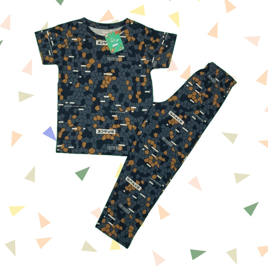 Boy Pant Set | Honeycomb print