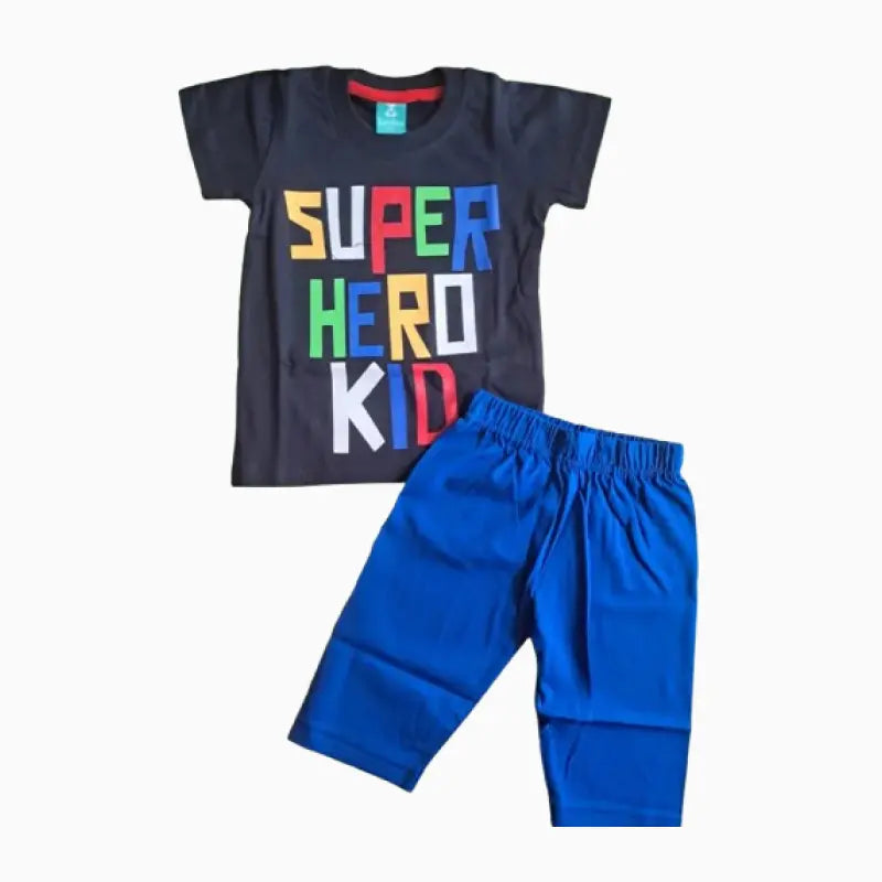 Kids Capri set| Super Hero Kid with blue pant