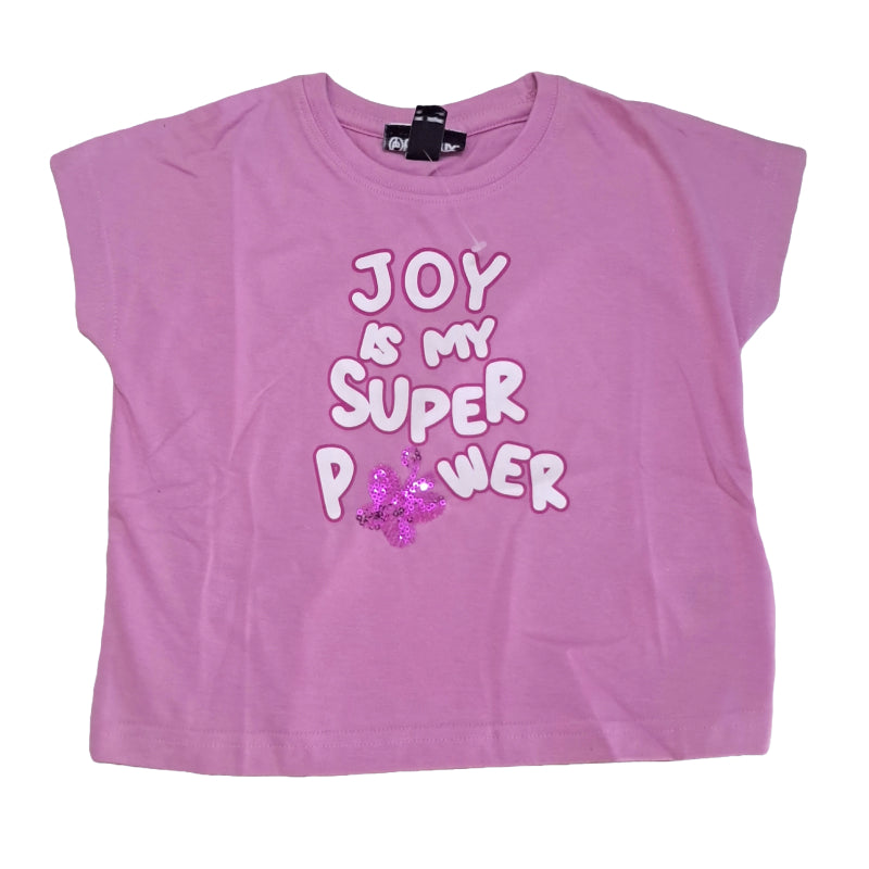 Girls Premium crop T-shirt | Joy is my super power