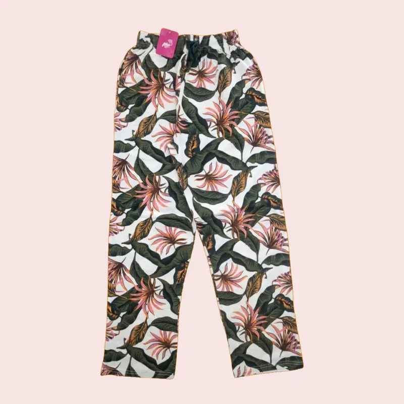 Women Pyjama Pant | Big flowers and leaves | WPYJAMA