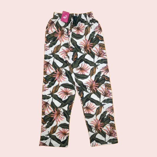 Women Pyjama Pant | Big flowers and leaves | WPYJAMA