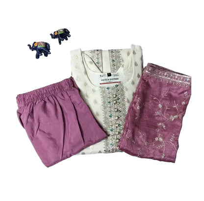 Women kurti with pant and dupatta | Kota cotton with matching onion color pant/dupatta