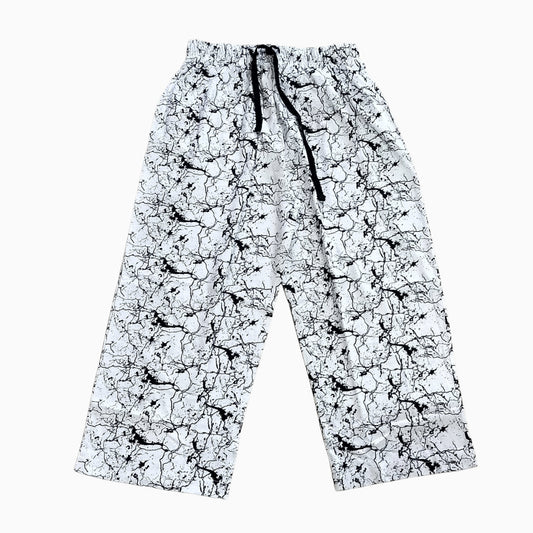 Women Capri Pant |White with black lines | CAPRIS
