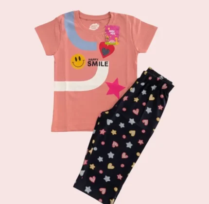 100% Cotton Girls Capri Sets, Premium Half Sleeved T-shirts with 3/4th pant, 3 to 10 years | CAPRISET