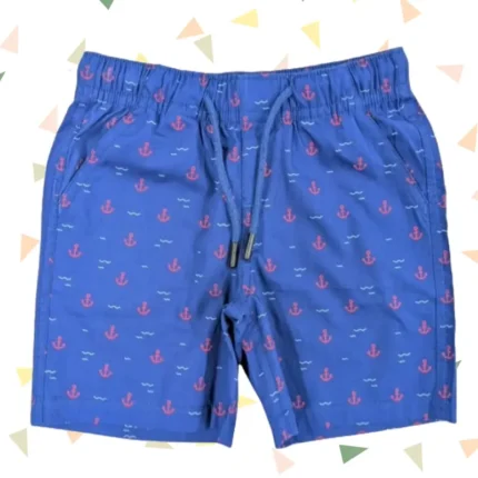 Woven Shorts with pockets and tie knots | Anchor Print | 2 to 8 years | WSHORTS