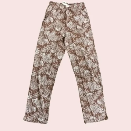 brown with white flowers