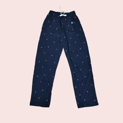 navy blue with white dots