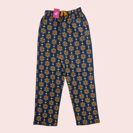 navy with orange flowers