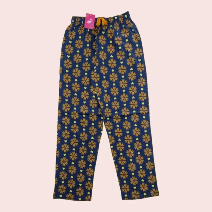 navy with orange flowers