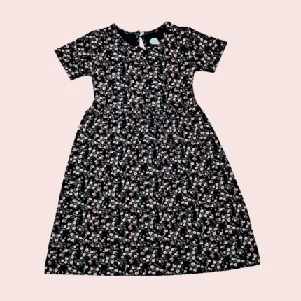 Peach flowers in black