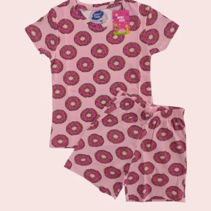 100% Cotton Girls Clothing Set - Premium Half sleeve round neck T-shirt with shorts sets,  PGSET Pink donate
